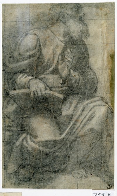 使徒（紙にチョーク） 作： Titian (c.1488 1576)