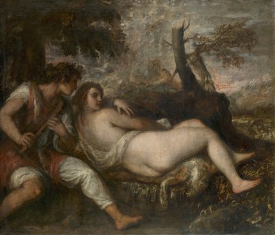 ニンフとシェパード 作： Tiziano Vecelli