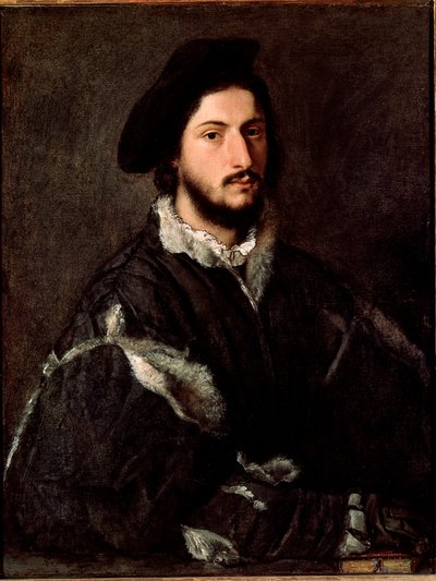 ヴィンチェンツォ・モスティの肖像 ティツィアーノ・ヴェチェッリオが描いた「ティツィアーノ」（約1490～1576年）と呼ばれる絵画 作： Tiziano Vecelli