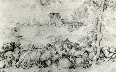 羊の群れのある風景、c1520、1937 作： Tiziano Vecelli