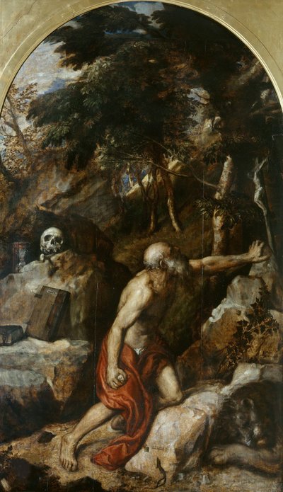 悔い改める聖ヒエロニムス、c。 1550年。 作： Titian