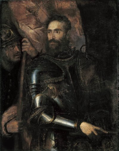 Pier Luigi Farnese 1503-1547の肖像、c。 1546年。 作： Titian