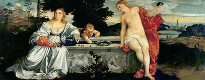 神聖で冒涜的な愛、1515年頃 作： Tiziano Vecelli