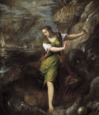 セントマーガレット、c。 1565年 作： Tiziano Vecelli