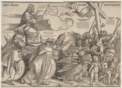 トランペットとキリストの戦車、c.1511 作： Tiziano Vecelli