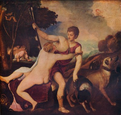 金星とアドニス、c1545、1937 作： Tiziano Vecelli