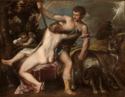 金星とアドニス、1560年頃 作： Tiziano Vecelli