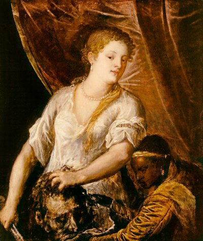 ホロフェルネスの首とジュディス、1570年頃 作： Tiziano Vecelli