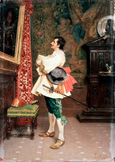 肖像画の前に、c1860-1920 作： Tito Conti