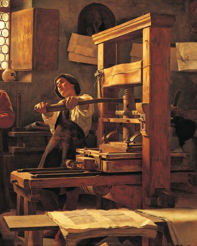 版画家ベルナルド・チェニーニの工房にて 作： Tito Lessi