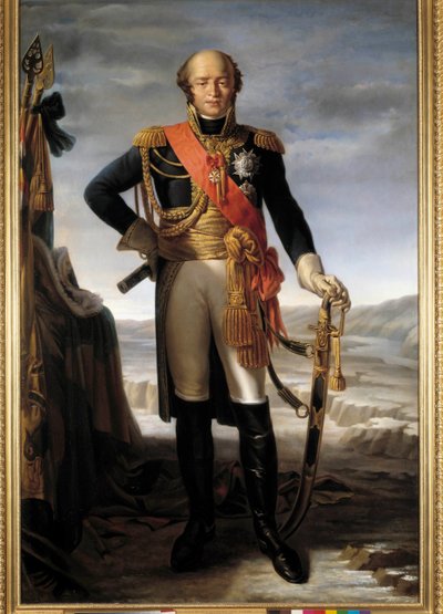 アウエルシュタット公爵、エクミュール公爵、帝国のマレシャル、ルイ・ニコラ（Louis-Nicolas）ダヴー（Dit Davout）（1770-1823）の足元の肖像 ティト・マルゾッキ・デ・ベルッチ（1800-1871）による絵画 作： Tito Marzocchi de Belluci