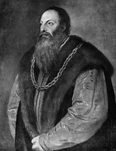 イタリアの作家、劇作家、詩人、風刺家、ピエトロアレティーノ、c1548-1551 1912。 作： Tiziano Vecelli