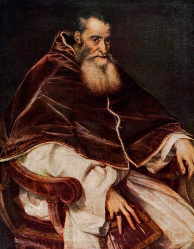 教皇パウロ3世1468-1549、1543 1930。 作： Tiziano Vecelli