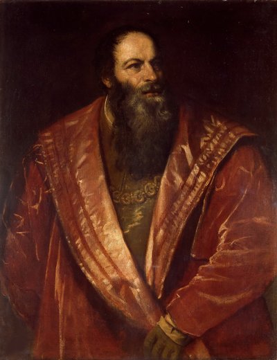 ピエトロアレティーノの肖像、1545年。 作： Tiziano Vecelli