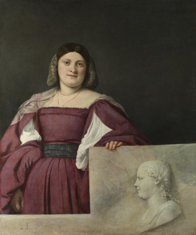 La Schiavonaの肖像、c。 1510 作： Tiziano Vecelli
