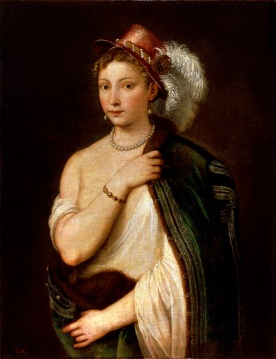 若い女性の肖像、c1536。 作： Tiziano Vecelli
