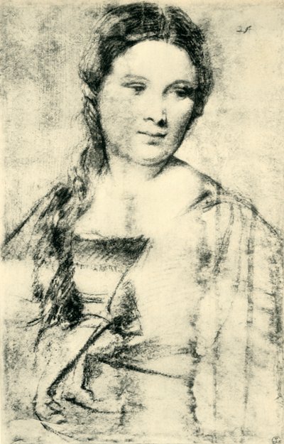 若い女性の肖像、c1515、1943年。 作： Tiziano Vecelli