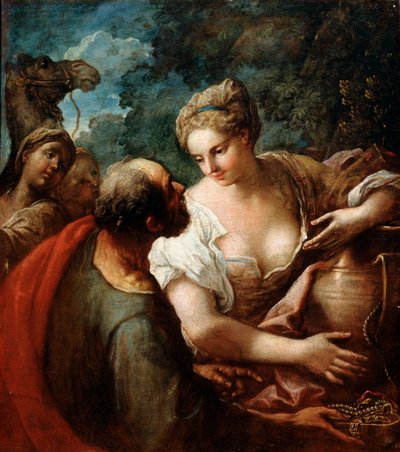 井戸でのリベカ、16世紀 作： Tiziano Vecelli