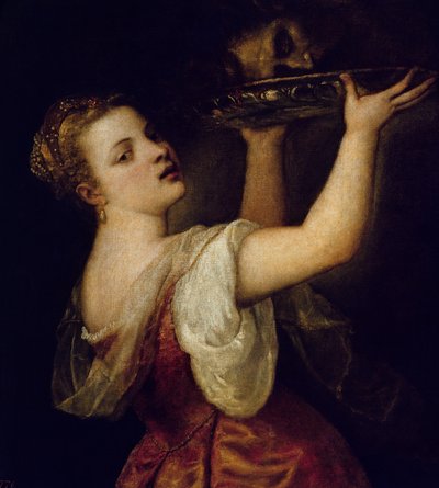 洗礼者聖ヨハネの首を担っているサロメ、1549年頃 作： Tiziano Vecelli