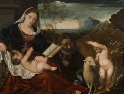 聖ヨハネとの聖家族 作： Tiziano Vecelli