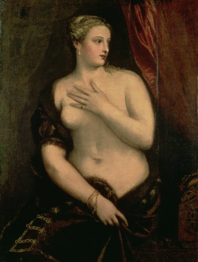鏡の中の彼女の反射を考えている金星 作： Tiziano Vecelli