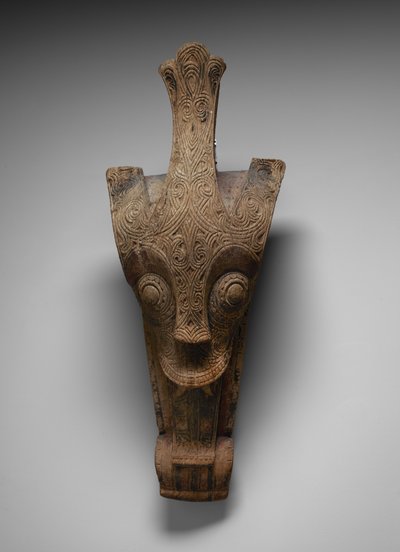 シンガを表す家の正面の装飾、c.1875-1900（木） 作： Toba Batak Culture