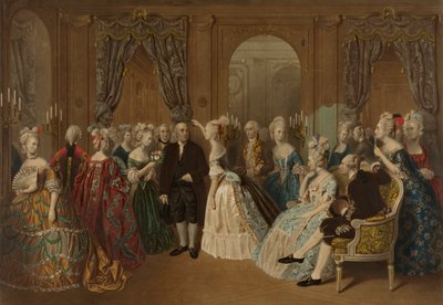 フランス宮廷のフランクリン--1778年 作： Todros Geller