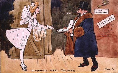 Diamonds are Trumps（ペン＆インク、水彩画） 作： Tom Browne