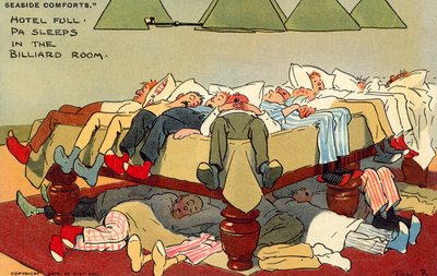 ホテルフル、Paはビリヤードルーム（クロモリト）で眠る 作： Tom Browne