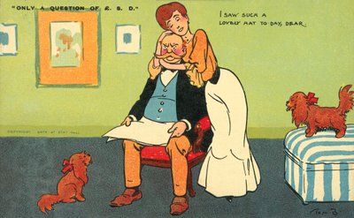 今日はこんな素敵な帽子を見ました、Dear（カラーリトグラフ 作： Tom Browne