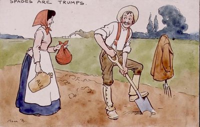 スペードはトランプ」（ペン＆インク、水彩画） 作： Tom Browne