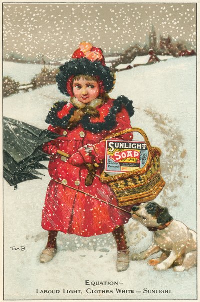 Sunlight Soap、c1900のトレードカード 作： Tom Browne