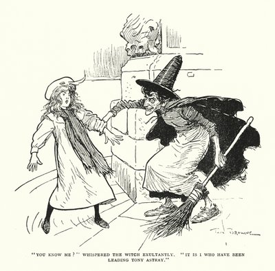 "あなたは私を知っているの？"と魔女は嬉しそうに囁いた。"トニーを迷わせていたのは私なのよ"(litho) 作： Tom Browne