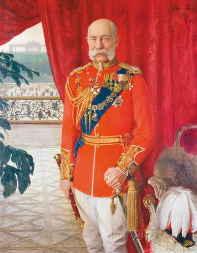 イギリス陸軍元帥の祝祭の制服を着た皇帝フランツ・ヨーゼフ1世 作： Tom von Dreger
