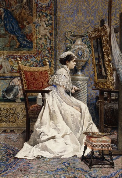 美しい愛好家、1874 作： Tomas Moragas y Torras