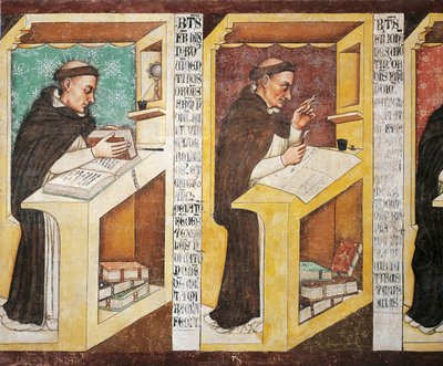 ヴィチェンツァの兄弟イスナルド、トンマーゾ・ダ・モデナ作（1325年頃または1326年～1379年）、フレスコ画、トレヴィソのドミニコ会支部家の司教座聖堂 作： Tomaso da (late 15th century) Modena