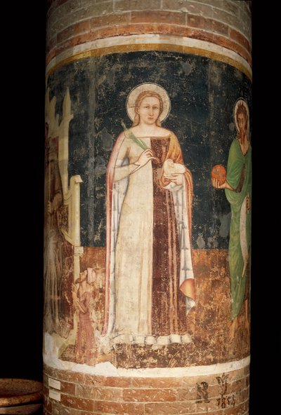 聖アグネス（フレスコ画 作： Tomaso da (late 15th century) Modena