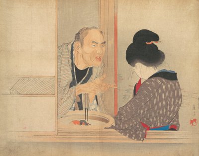 武芸倶楽部文芸部のイラスト「叱るお千代」です。 作： Tomioka Eisen