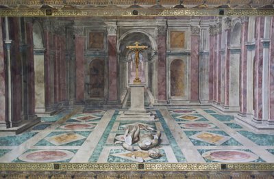 Kristinuskon voitto, Konstantinuksen huoneessa, Raphael Rooms, n. 1585 (fresko) 作： Tommaso Laureti