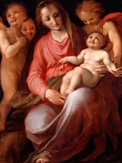 聖母子と幼児聖ヨハネ、1570年。 作： Tommaso Manzuoli