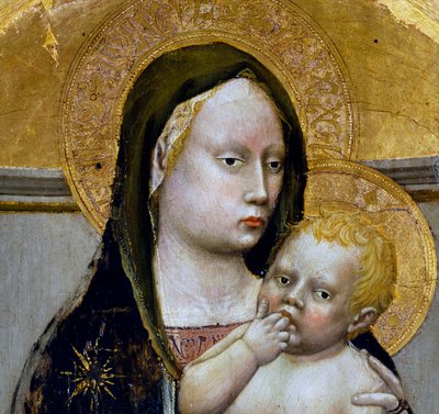 聖母子像、サン・ジョヴェナーレ・トリプティークの細部 作： Tommaso Masaccio