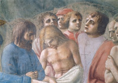 セントピーターネオファイトの洗礼群集の顔の詳細、c.1427フレスコ63311も参照 作： Tommaso Masaccio