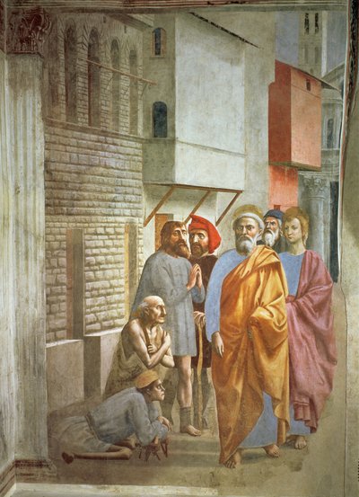 聖ペテロの彼の影による癒し、c.1427 作： Tommaso Masaccio