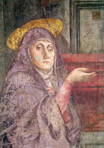 聖三位一体、聖母マリアの頭の詳細、1427-28（173689の詳細） 作： Tommaso Masaccio
