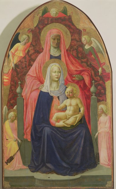 聖アンナの聖母子、1424年（パネル上のテンペラ） 作： Tommaso Masaccio