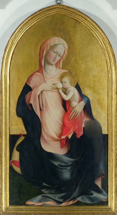 謙遜のマドンナ、1410年頃（パネル上のテンペラ） 作： Tommaso Masolino da Panicale