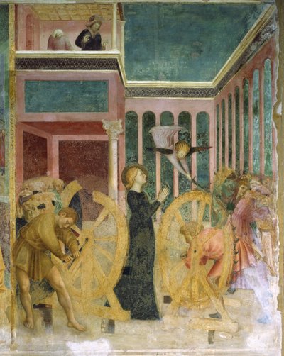 天使に救われた聖カタリナ 作： Tommaso Masolino da Panicale