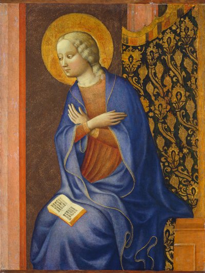 Virgin Annunciate、c。 1430年（パネルのテンペラ） 作： Tommaso Masolino da Panicale