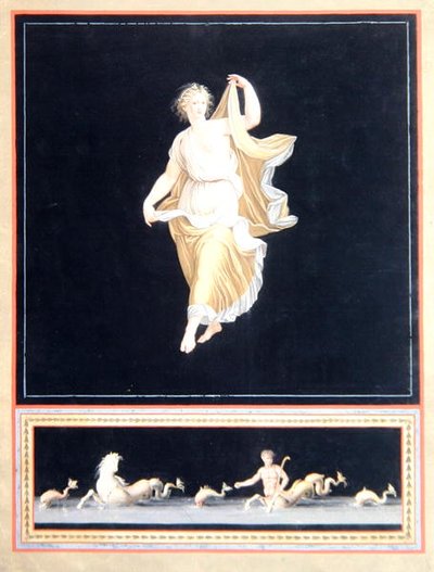 ポンペイのアレゴリー絵画のコピー、パノラマの壁紙デザイン、1790年頃 作： Tommaso Piroli