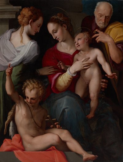 聖カタリナの神秘的な結婚を伴う聖家族 作： Tommaso d’Antonio Manzuoli, called Maso da San Friano